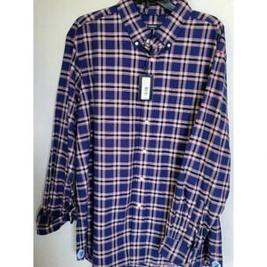 NWT Men's Cremieux Classics Blue Plaid Long Sleeve Button Down Shirt Size XL